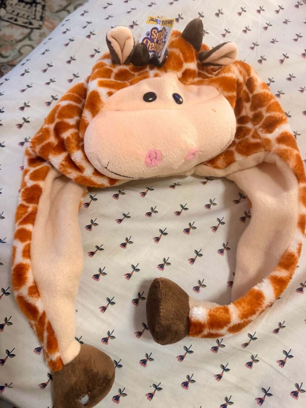 Animal Hats Giraffe Plush Winter Hat Long Ears Scarf Paws